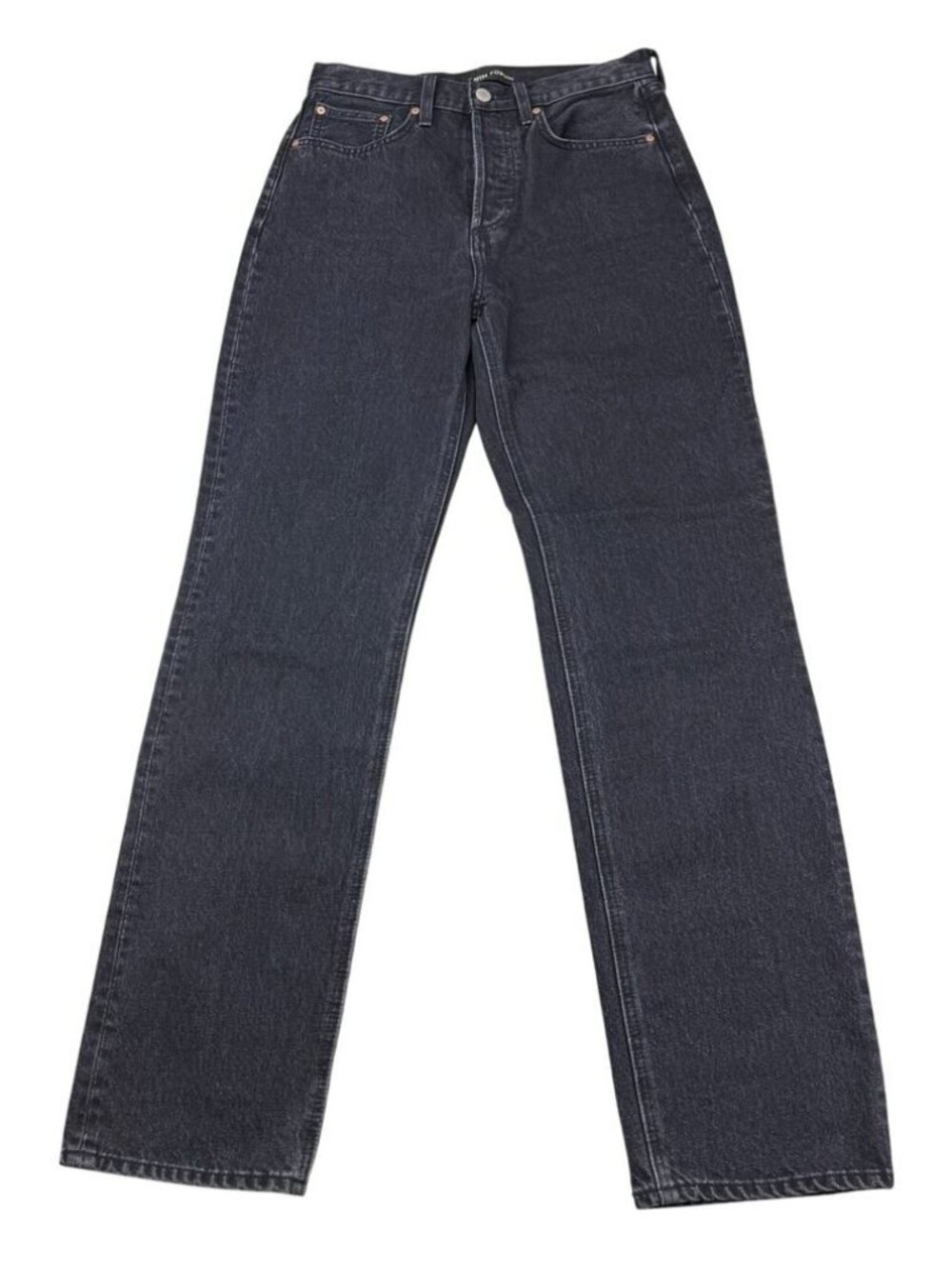 DENIM FORUM Aritzia The Joni High Rise Loose 32L Size 25 Black Eyeliner - Picture 2 of 8